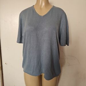 Sag Harbor Light Blue Short Sleeve Top